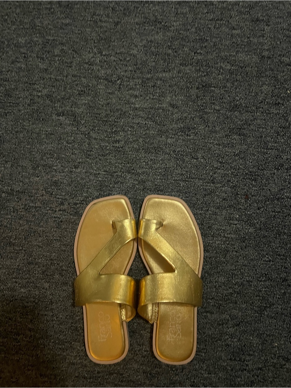 Franco Sarto Metallic Gold Slide Sandals